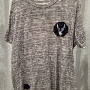 Gray T-Shirt with Eagle Patch